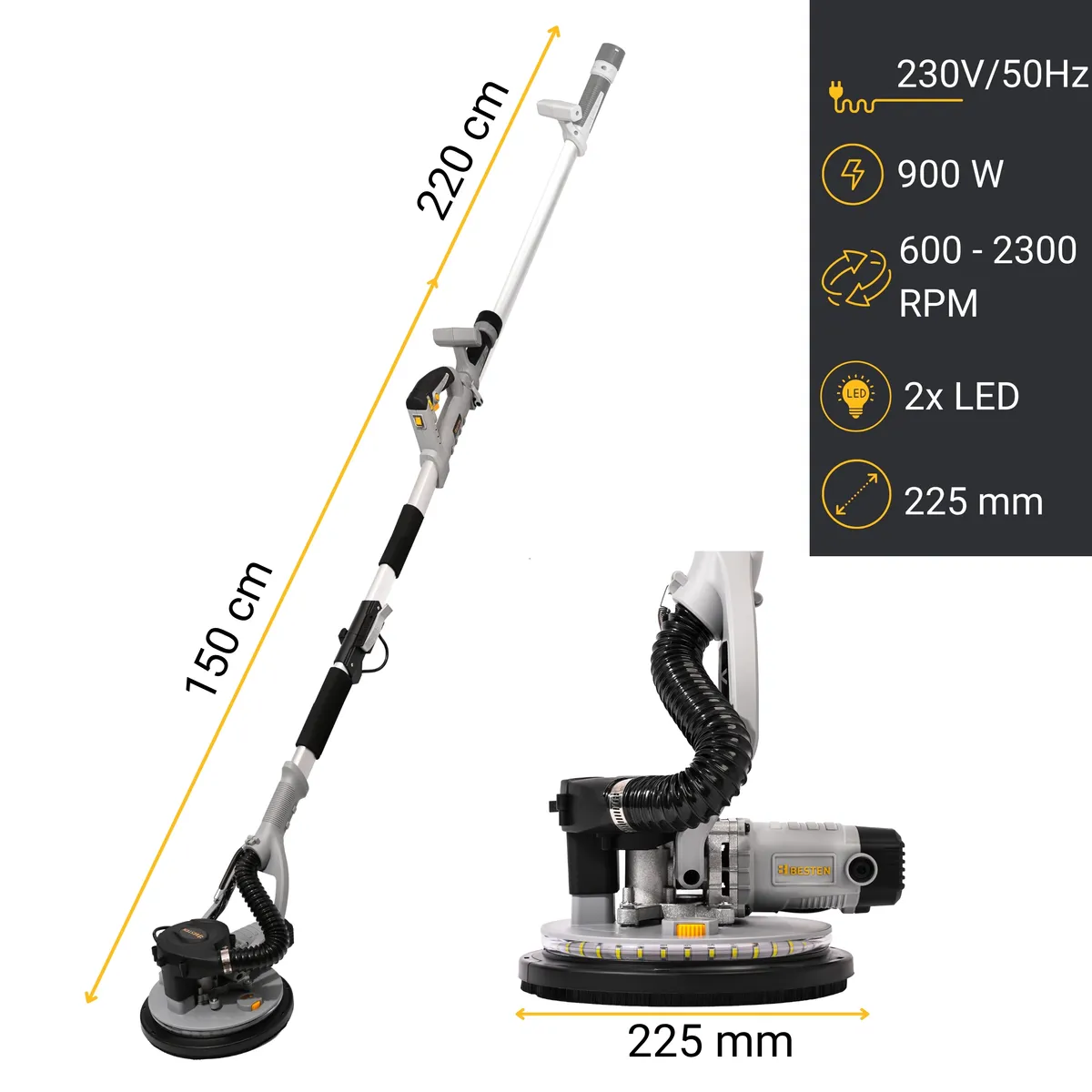 szlifierka do gipsu BESTEN BE0002906 specyfikacja techniczna